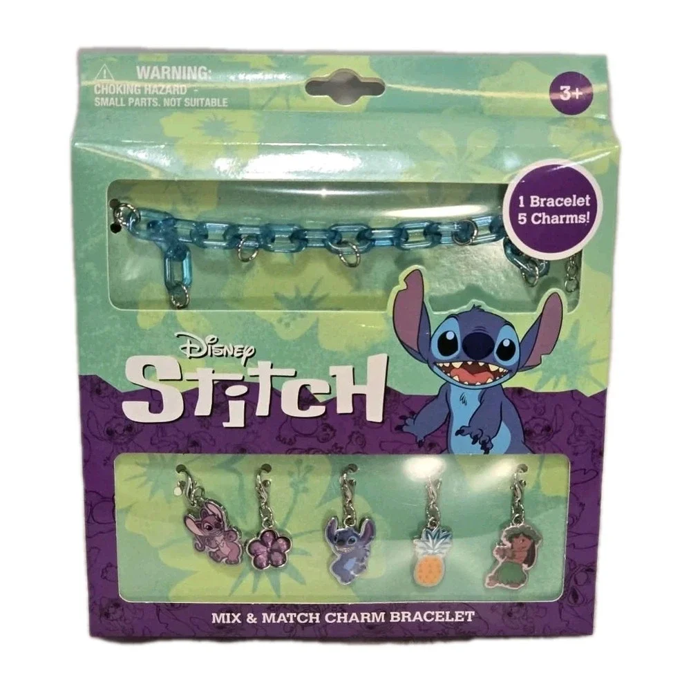 Disney Stitch Charm Bracelet Set NIB 5 Charms Kids Gift Cute 🌺‎
